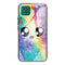 For Samsung Galaxy A22 5G Colorful Painted Glass Shockproof Protective Case(Big Eyes Animal)
