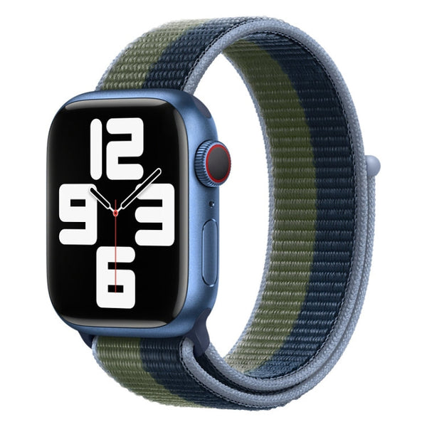 Loop Type Sport Watch Band For Apple Watch Series 7 41mm / 6 & SE & 5 & 4 40mm / 3 & 2 & 1 38mm (Blue Green)