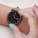 For Samsung Galaxy Watch 3 45mm Smart Watch Rhombus Texture Bezel Ring(Black)