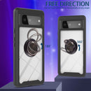 For Google Pixel 6 Starry Sky Solid Color Series Shockproof PC + TPU Protective Case with Ring Holder & Magnetic Function(Black)