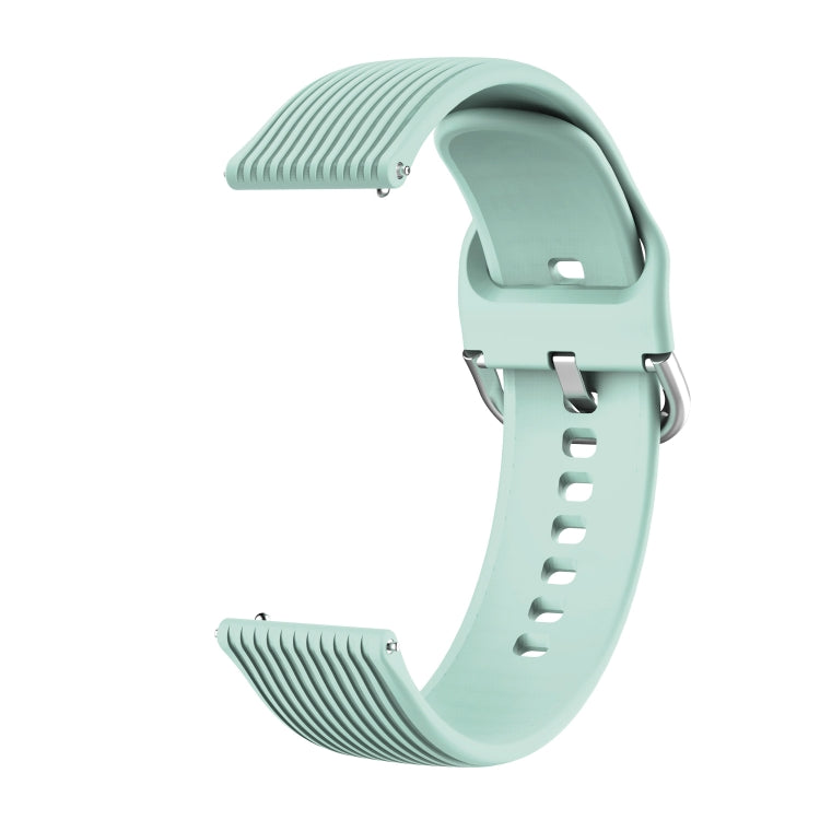 20mm Vertical Texture Silicone Watch Band(Emerald Green)
