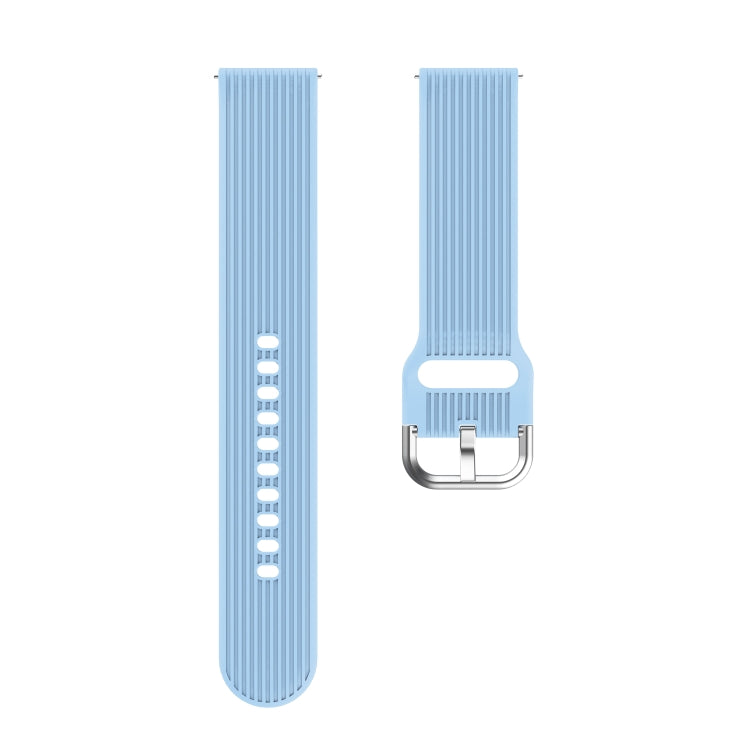 20mm Vertical Texture Silicone Watch Band(Light Blue)