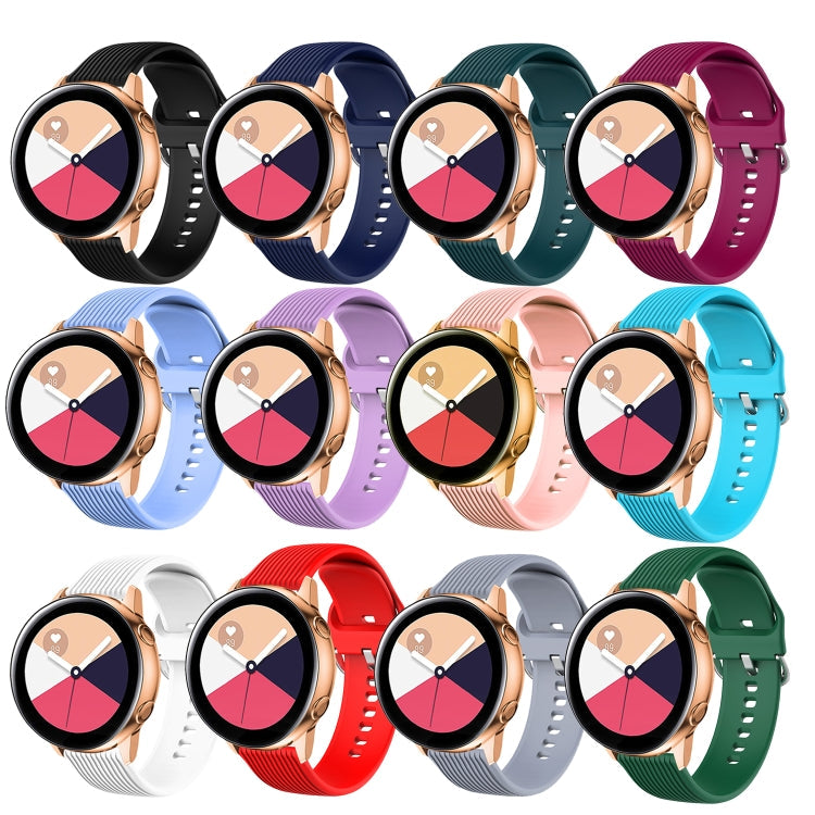 20mm Vertical Texture Silicone Watch Band(Green)