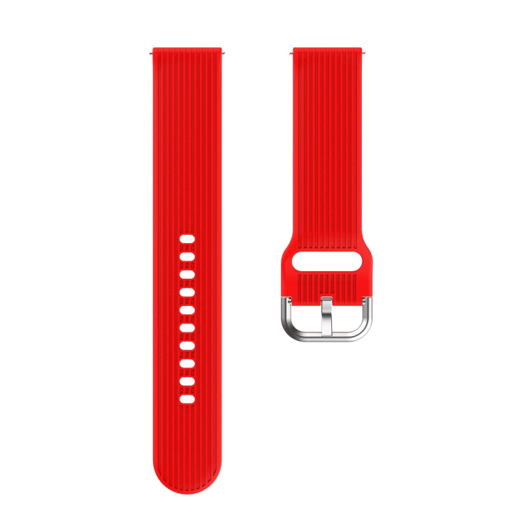 20mm Vertical Texture Silicone Watch Band(Red)