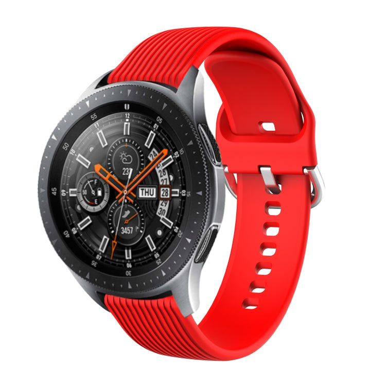 20mm Vertical Texture Silicone Watch Band(Red)