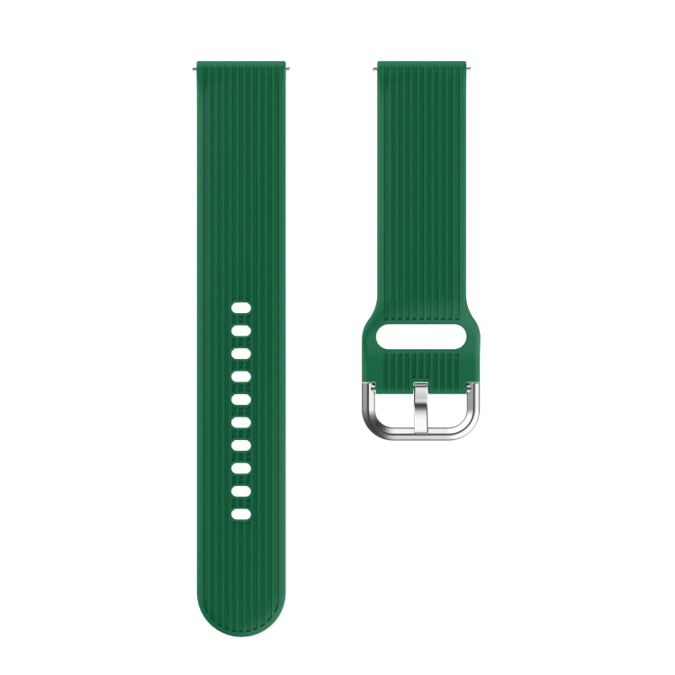 20mm Vertical Texture Silicone Watch Band(Army Green)