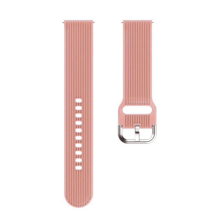 20mm Vertical Texture Silicone Watch Band(Pink)
