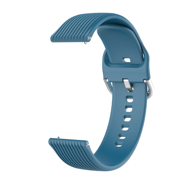 20mm Vertical Texture Silicone Watch Band(Rock Blue)