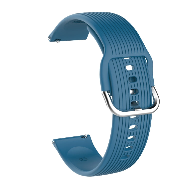 20mm Vertical Texture Silicone Watch Band(Rock Blue)