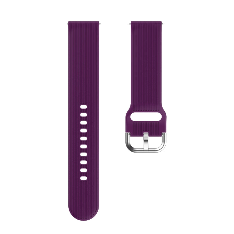 20mm Vertical Texture Silicone Watch Band(Purple)