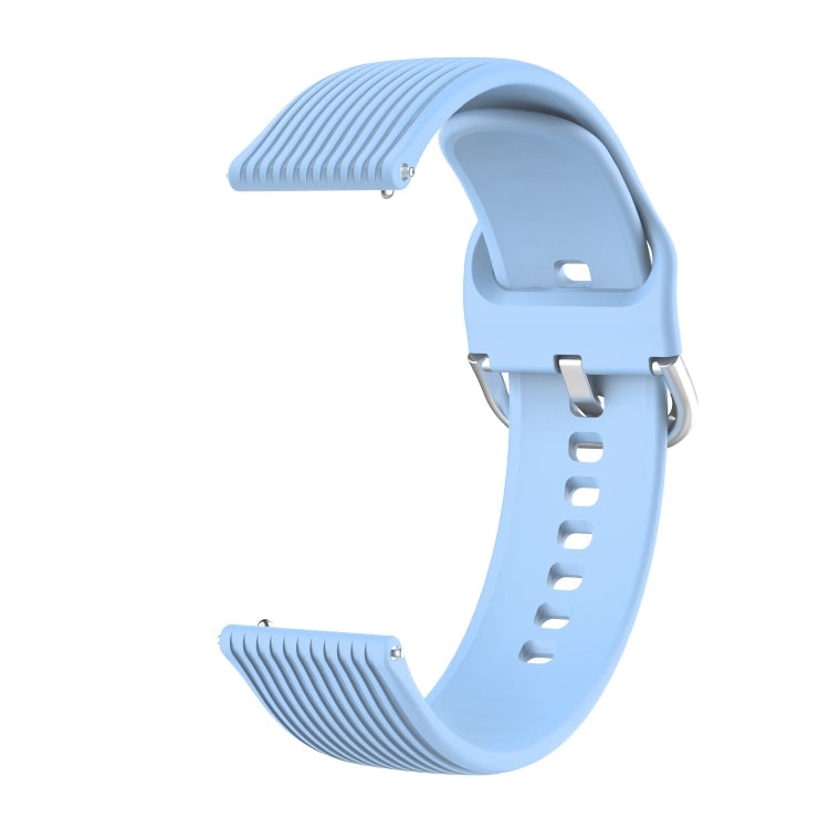 22mm Vertical Texture Silicone Watch Band(Light Blue)