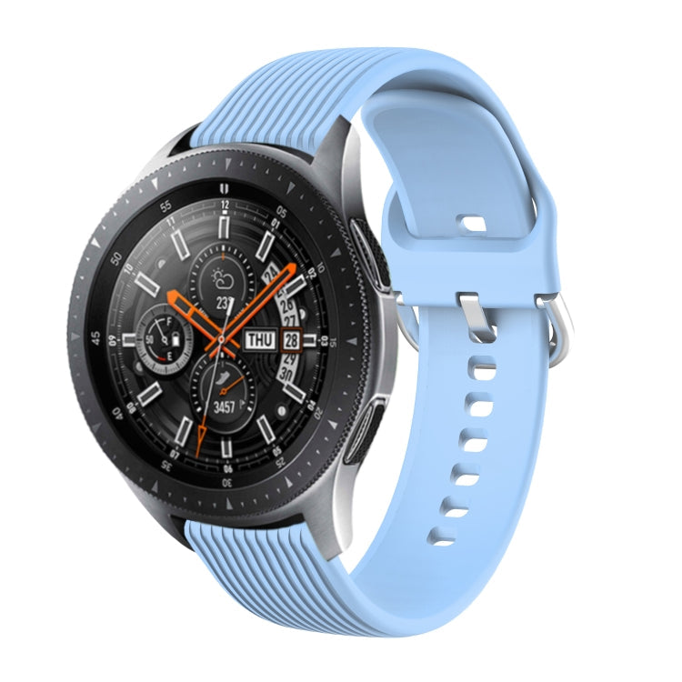 22mm Vertical Texture Silicone Watch Band(Light Blue)