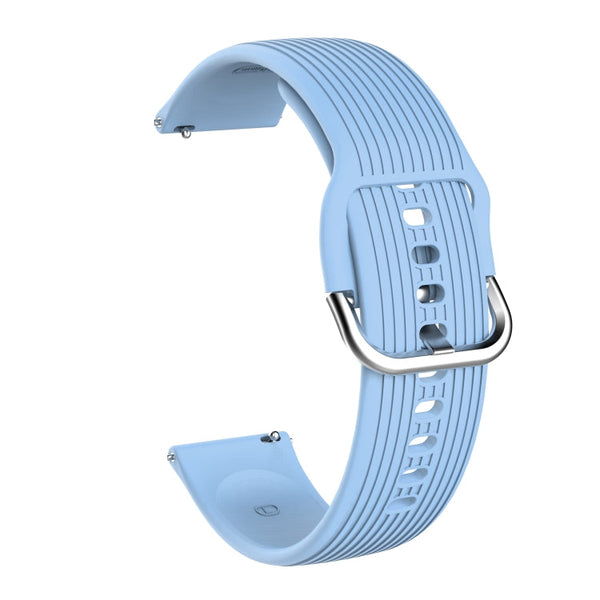 22mm Vertical Texture Silicone Watch Band(Light Blue)