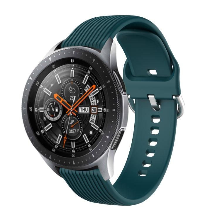 22mm Vertical Texture Silicone Watch Band(Olive Green)