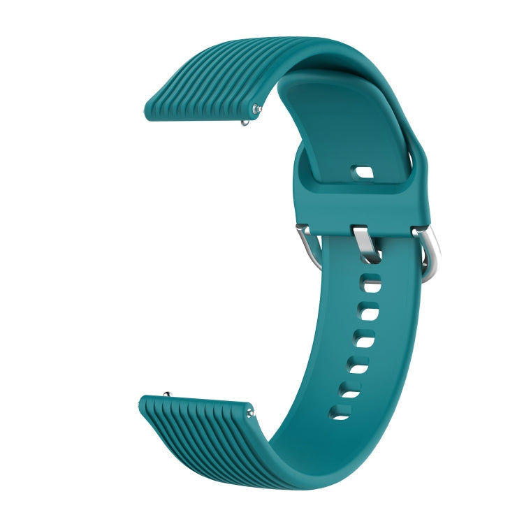 22mm Vertical Texture Silicone Watch Band(Green)