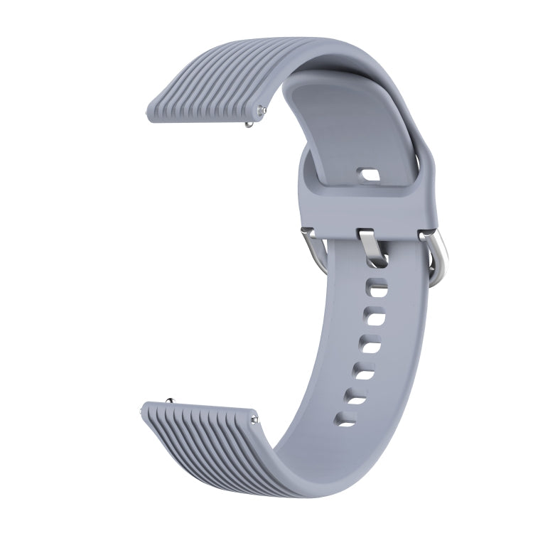 22mm Vertical Texture Silicone Watch Band(Grey)