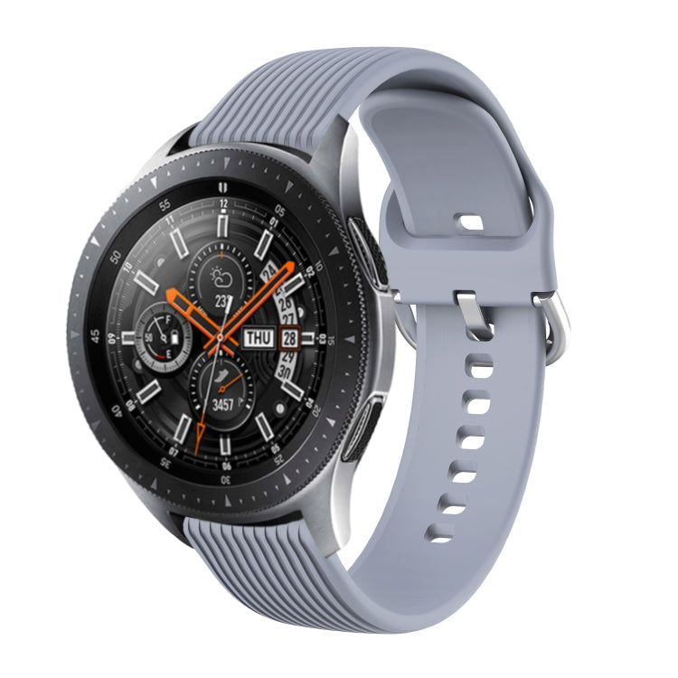 22mm Vertical Texture Silicone Watch Band(Grey)