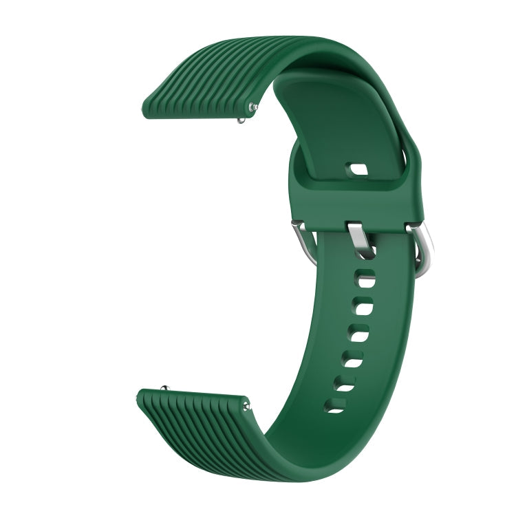 22mm Vertical Texture Silicone Watch Band(Army Green)