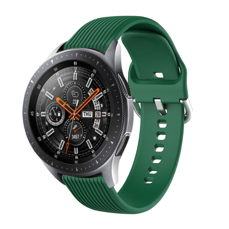 22mm Vertical Texture Silicone Watch Band(Army Green)