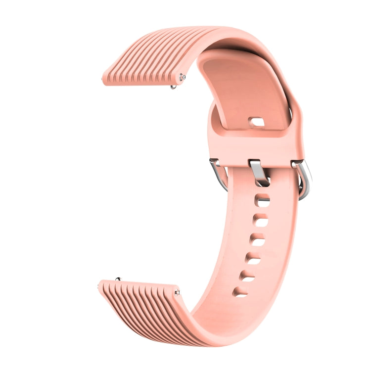 22mm Vertical Texture Silicone Watch Band(Pink)