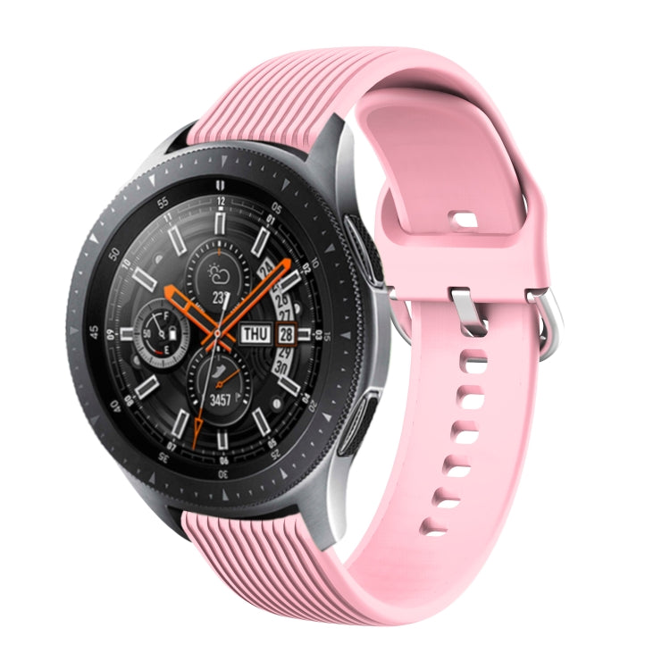 22mm Vertical Texture Silicone Watch Band(Pink)
