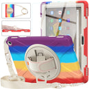 For Amazon Kindle Fire HD 10 2021 Silicone + PC Protective Case with Holder & Shoulder Strap(Colorful Red)
