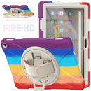 For Amazon Kindle Fire HD 10 2021 Silicone + PC Protective Case with Holder & Shoulder Strap(Colorful Red)