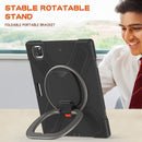 Silicone + PC Protective Tablet Case with Holder & Shoulder Strap For iPad Pro 12.9 2021(Black+Grey)
