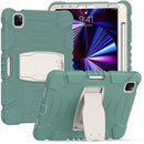 3-Layer Protection Screen Frame + PC + Silicone Shockproof Combination Tablet Case with Holder For iPad Pro 11 2021 / 2020 / 2018(Emerald Green)