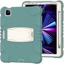 3-Layer Protection Screen Frame + PC + Silicone Shockproof Combination Tablet Case with Holder For iPad Pro 11 2021 / 2020 / 2018(Emerald Green)