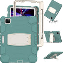 3-Layer Protection Screen Frame + PC + Silicone Shockproof Combination Tablet Case with Holder For iPad Pro 11 2021 / 2020 / 2018(Emerald Green)