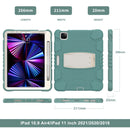 3-Layer Protection Screen Frame + PC + Silicone Shockproof Combination Tablet Case with Holder For iPad Pro 11 2021 / 2020 / 2018(Emerald Green)