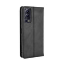 For vivo Y72 5G / iQOO Z3 5G Magnetic Buckle Retro Crazy Horse Texture Horizontal Flip Leather Case with Holder & Card Slots & Photo Frame(Black)