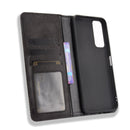 For vivo Y72 5G / iQOO Z3 5G Magnetic Buckle Retro Crazy Horse Texture Horizontal Flip Leather Case with Holder & Card Slots & Photo Frame(Black)