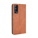 For vivo Y72 5G / iQOO Z3 5G Magnetic Buckle Retro Crazy Horse Texture Horizontal Flip Leather Case with Holder & Card Slots & Photo Frame(Brown)