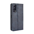 For vivo Y72 5G / iQOO Z3 5G Magnetic Buckle Retro Crazy Horse Texture Horizontal Flip Leather Case with Holder & Card Slots & Photo Frame(Blue)