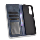 For vivo Y72 5G / iQOO Z3 5G Magnetic Buckle Retro Crazy Horse Texture Horizontal Flip Leather Case with Holder & Card Slots & Photo Frame(Blue)