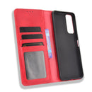 For vivo Y72 5G / iQOO Z3 5G Magnetic Buckle Retro Crazy Horse Texture Horizontal Flip Leather Case with Holder & Card Slots & Photo Frame(Red)