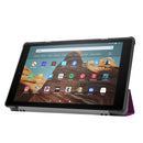 For Amazon Kindle Fire HD 10 2017 / 2019Custer Texture Horizontal Flip Leather Case with Three-folding Holder & Sleep / Wake-up Function(Purple)