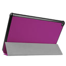 For Amazon Kindle Fire HD 10 2017 / 2019Custer Texture Horizontal Flip Leather Case with Three-folding Holder & Sleep / Wake-up Function(Purple)