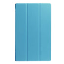 For Amazon Kindle Fire HD 10 2017 / 2019Custer Texture Horizontal Flip Leather Case with Three-folding Holder & Sleep / Wake-up Function(Sky Blue)
