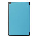For Amazon Kindle Fire HD 10 2017 / 2019Custer Texture Horizontal Flip Leather Case with Three-folding Holder & Sleep / Wake-up Function(Sky Blue)