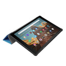 For Amazon Kindle Fire HD 10 2017 / 2019Custer Texture Horizontal Flip Leather Case with Three-folding Holder & Sleep / Wake-up Function(Sky Blue)