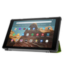For Amazon Kindle Fire HD 10 2017 / 2019Custer Texture Horizontal Flip Leather Case with Three-folding Holder & Sleep / Wake-up Function(Green)