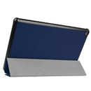 For Amazon Kindle Fire HD 10 2017 / 2019Custer Texture Horizontal Flip Leather Case with Three-folding Holder & Sleep / Wake-up Function(Dark Blue)