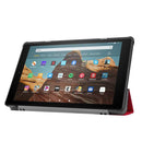 For Amazon Kindle Fire HD 10 2017 / 2019Custer Texture Horizontal Flip Leather Case with Three-folding Holder & Sleep / Wake-up Function(Red)