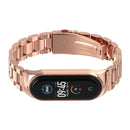 For Xiaomi Mi Band 6 / 5 / 4 / 3 Mijobs CS Metal Three Bead Stainless Steel Watch Band(Rose Gold)