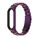 For Xiaomi Mi Band 6 / 5 / 4 / 3 Mijobs CS Metal Three Bead Stainless Steel Watch Band(Purple)