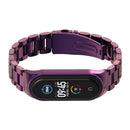 For Xiaomi Mi Band 6 / 5 / 4 / 3 Mijobs CS Metal Three Bead Stainless Steel Watch Band(Purple)