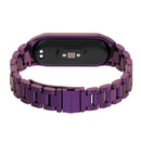 For Xiaomi Mi Band 6 / 5 / 4 / 3 Mijobs CS Metal Three Bead Stainless Steel Watch Band(Purple)
